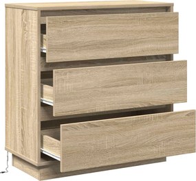 vidaXL Κομοδίνο Δρύς Sonoma 71 x 34,5 x 75 εκ. Επεξεργασμένο ξύλο