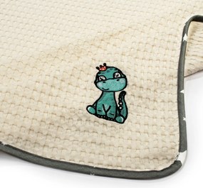 Κουβέρτα Πικέ Αγκαλιάς (80x110) Dimcol Dinosaur 181 Ecru-Grey