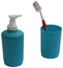 Αξεσουάρ Μπάνιου (Σετ 2τμχ) Viopros Bath Accessories Τυρκουάζ