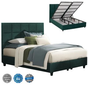 BED ALBA STORAGE SPACE CYPRESS GREEN VELVET  160X200 CM