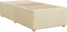 vidaXL Κρεβάτι Boxspring με Στρώμα Κρεμ 100 x 200 εκ. Υφασμάτινο
