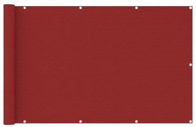 Διαχωριστικό Βεράντας Κόκκινο 120 x 600 εκ. από HDPE - Κόκκινο
