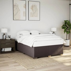 Κρεβάτι Boxspring με Στρώμα Σκούρο Καφέ 140x200 εκ Υφασμάτινο - Καφέ