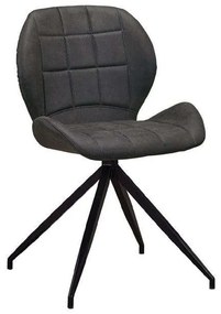 Καρέκλα Μεταλλική Black Norma ΕΜ792,1 Με Υφασμα Suede Anthracite Σετ 2τμχ Metal, Fabric