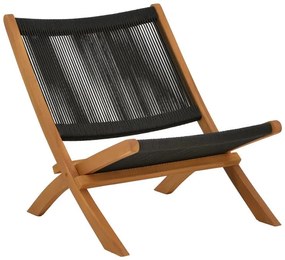 Καρέκλα - Πολυθρόνα Seeal teak ξύλο και σχοινί σε μαύρη απόχρωση 61x76x72 εκ. 61x76x72 εκ.