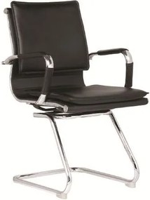BF3600V Πολυθρόνα Γραφείου Επισκέπτη, Μέταλλο Βάση Χρώμιο - PU Μαύρο   2τμχ