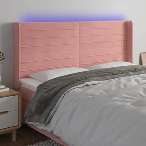 Κεφαλάρι Κρεβατιού LED Ροζ 183x16x118/128 εκ. Βελούδινο 3124253