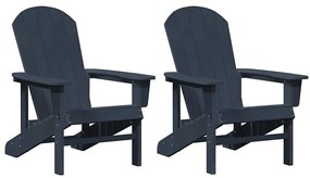 vidaXL Έπιπλα Χαλάρωσης Κήπου 2 pcs Ναυτικό μπλε 74 x 82 x 90cm
