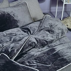 Παπλωματοθήκη Βελουτέ Ημίδιπλη (180x240) Kentia Stylish Ivanna 24 Dark Grey