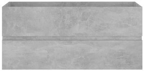 vidaXL Ντουλάπι Νιπτήρα Γκρι Σκυροδέματος 100x38,5x45 εκ. Επεξ. Ξύλο