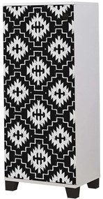 Παπουτσοθήκη Filinta Swan 869VEL6511 50x38x127cm White-Black Πλαστικό,Μοριοσανίδα
