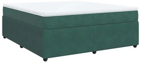 vidaXL Κρεβάτι Boxspring με Στρώμα Σκούρο Πράσινο 180x200εκ. Βελούδινο