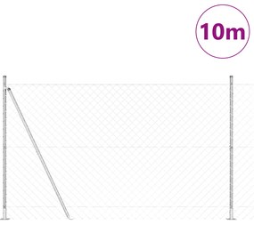 vidaXL Φράχτης αλυσίδας  με 7 φλαντζωτές πόρτες 1.6x10 m Γαλβανισμένο ατσάλι
