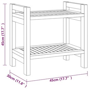 Τραπέζι Βοηθητικό Μπάνιου 45 x 30 x 45 εκ. από Μασίφ Ξύλο Teak - Καφέ