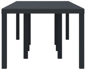 vidaXL Τραπέζι Κήπου Ανθρακί 250x100x73 εκ. Πολυ Ράτταν