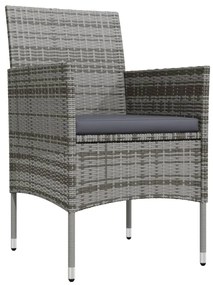 vidaXL Σετ Τραπεζαρίας Κήπου 3 Τεμαχίων με Μαξιλάρια Μαύρο