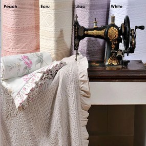 Κουβέρτα Με Βολάν ΣΧ.454 Ecru Down Town Υπέρδιπλo 230x260cm 100% Βαμβάκι