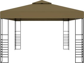vidaXL Κιόσκι με Φωτάκια LED Taupe 3 x 4 μ.