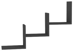 Ραφιέρα τοίχου Mauer pakoworld σε ανθρακί απόχρωση 90x19,6x60εκ