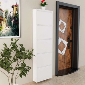 Παπουτσοθήκη Λευκό ABREPRI 50x15x169