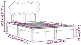 ΠΛΑΙΣΙΟ ΚΡΕΒΑΤΙΟΥ ΜΕ ΚΕΦΑΛΑΡΙ 120X200 ΕΚ. ΑΠΟ ΜΑΣΙΦ ΞΥΛΟ 3193721