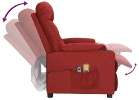 vidaXL Πολυθρόνα Μασάζ Ηλεκτρική Μπορντό Υφασμάτινη