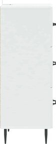 vidaXL Ντουλάπι με Συρτάρια Λευκό 33 x 34,5 x 89,5 εκ