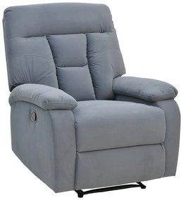 Πολυθρόνα relax με μηχανισμό massage Terpsi pakoworld γκρι βελούδο 80x94x100εκ