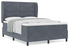 vidaXL Κρεβάτι με Στρώμα Στρώμα Σκοτεινό Γκρι 160x200 εκ Βελούδο