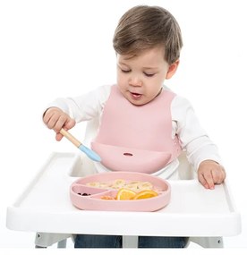 Σαλιάρα Σιλικόνης εύκαμπτη MinikOiOi pink