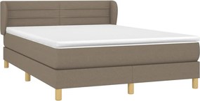 vidaXL Κρεβάτι Boxspring με Στρώμα Taupe 140x200 εκ. Υφασμάτινο