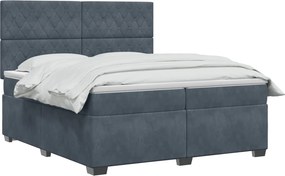 vidaXL Κρεβάτι box spring με στρώμα Σκούρο Γκρι 200 x 200 cm Βελούδο