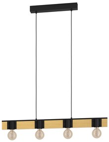 Φωτιστικό Κρεμαστό Eglo 43902 BAILRIGG Καφέ (Brown)|Μαύρο Ματ (Black Mat)