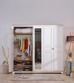 Ντουλάπα Κρεμ / Δρυς GILIO 229.7x54.3x220