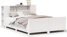 vidaXL Σκελετός Κρεβ. Χωρίς Στρώμα Λευκό 140x200 εκ Μασίφ Πεύκο