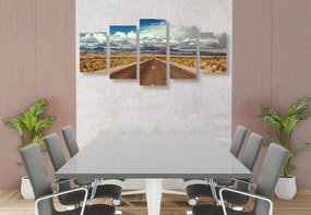Δρόμος με εικόνα 5 μερών στην έρημο - 100x50