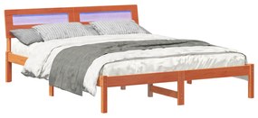vidaXL Σκελετός Κρεβατιού Καφέ κεριού 150 x 200 cm Μασίφ ξύλο πεύκου