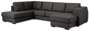 Γωνιακός Καναπές Scandinavian Choice F106, Σκούρο γκρι, 334x212x90cm, Πόδια: Ξύλο, Πλαστική ύλη | Epipla1.gr