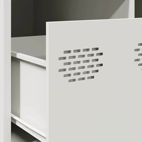 Τραπεζάκι Σαλονιού Λευκό 68,5x50x43,5 εκ. Χάλυβα Ψυχρής Έλασης - Λευκό