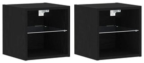 vidaXL Ντουλάπι TV 2 pcs Μαύρο 30 x 28.5 x 30 εκ. Επεξεργασμένο ξύλο