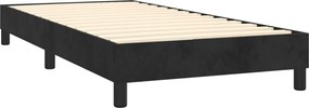 vidaXL Κρεβάτι Boxspring με Στρώμα Μαύρο 90x190 εκ. Βελούδινο