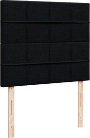 vidaXL Κρεβάτι Boxspring με Στρώμα Μαύρο 120x190 εκ. Υφασμάτινο