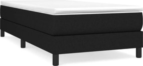 vidaXL Κρεβάτι Boxspring με Στρώμα Μαύρο 90x200 εκ. Υφασμάτινο