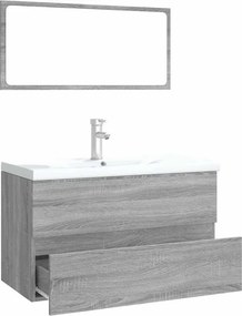 vidaXL Σετ Επίπλων Μπάνιου Γκρι Sonoma Επεξεργασμένο Ξύλο