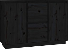 vidaXL Ντουλάπι Μαύρος 111 x 34 x 75 εκ. από Μασίφ Ξύλο Πεύκου