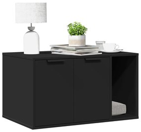 Τουαλέτα Γάτας Περίφραξη Μαύρο 80x50x45 εκ. Επεξεργασμ. Ξύλο