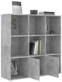 vidaXL Βιβλιοθήκη Γκρι Σκυροδέματος 98 x 30 x 98 εκ. από Επεξ. Ξύλο