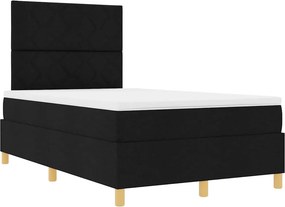 vidaXL LED Κρεβάτι με βάθρο με κεφαλάρι Μαύρο 120 x 190 cm ύφασμα
