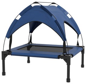 PawHut Κρεβάτι Σκύλου με Τέντα, αναπνέον, αδιάβροχο, έως 20 kg, 76 x 61 x 69,5 cm, Σκούρο Μπλε