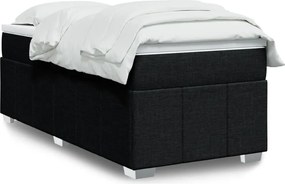 vidaXL Κρεβάτι Boxspring με Στρώμα Μαύρο 80 x 200 εκ. Υφασμάτινο